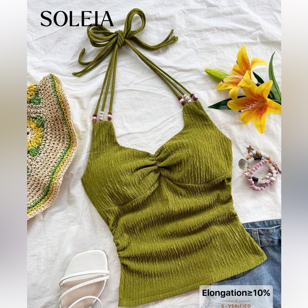 SHEIN Olive Green Textured Camisole